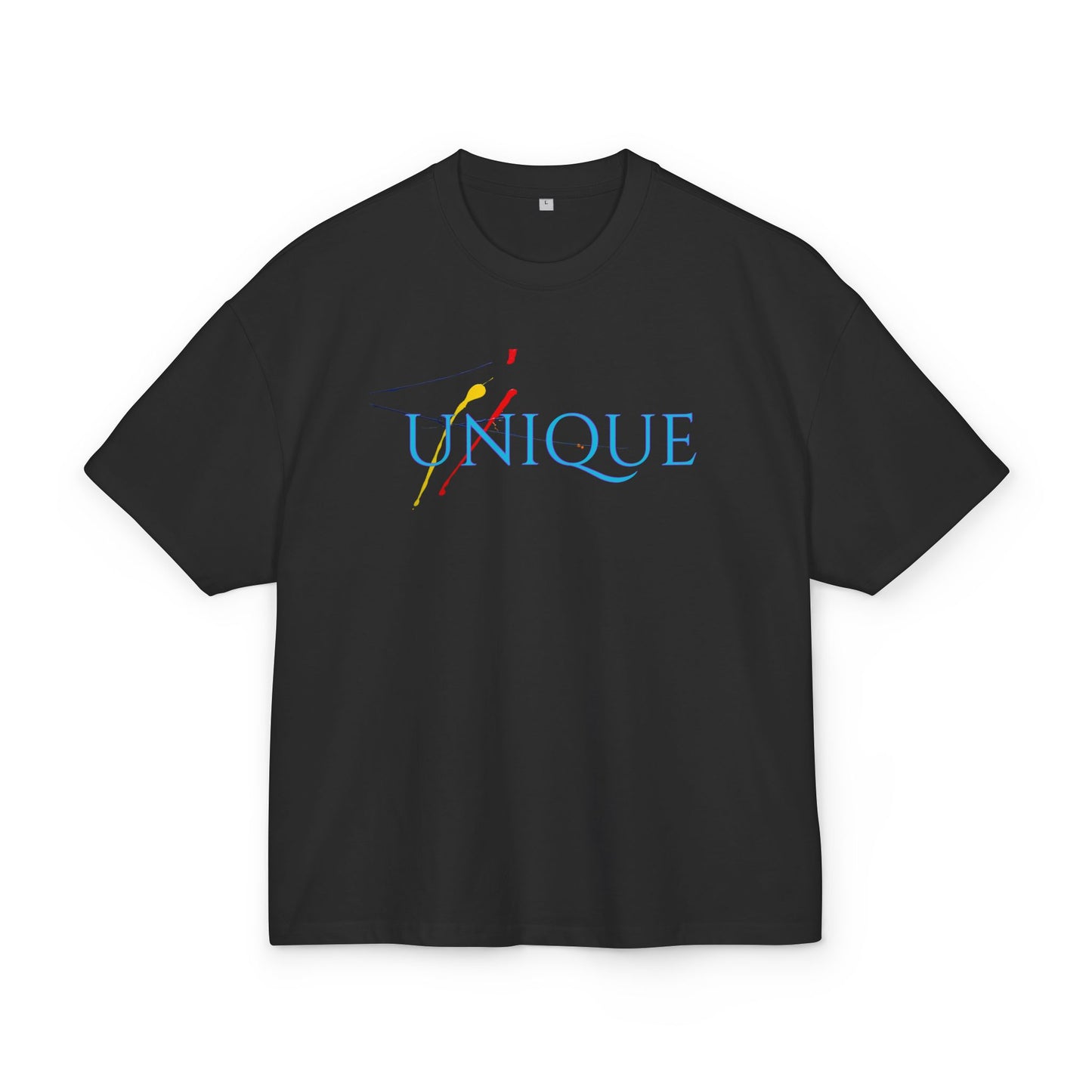 Unique Graphic Tee — Bold Color Paintstroke Logo T-Shirt
